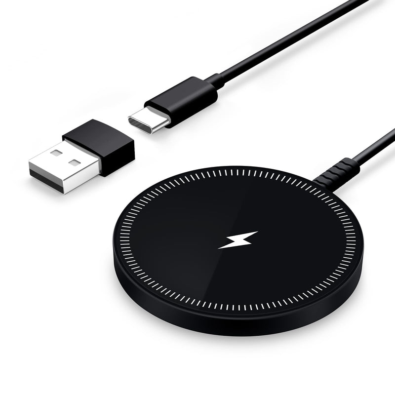 Magnetic Wireless Charger Fast Charge Strong Magnet Charging Pad for iPhone 17/16/15/14/13/12 - Series&AirPods Pro 4-2, Daul Ports, Case-Friendly, Ultra-Slim & Portable for Travel Nightstand Desk