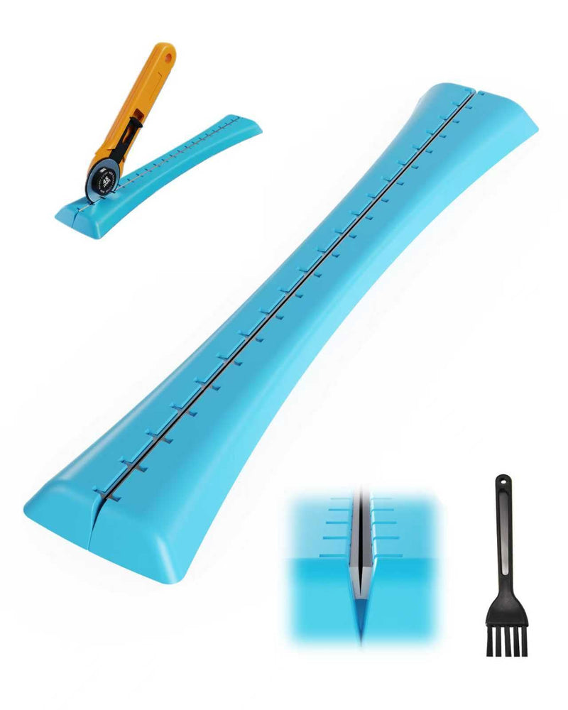 Linear Rotary Blade Sharpener, Rotary Cutter Sharpener for 45mm and 60mm Blades, Manual Rotary Sharpener Tool made of 2 Diamond-Coated Sharpening Stones for Blade Repair, with Clean brush