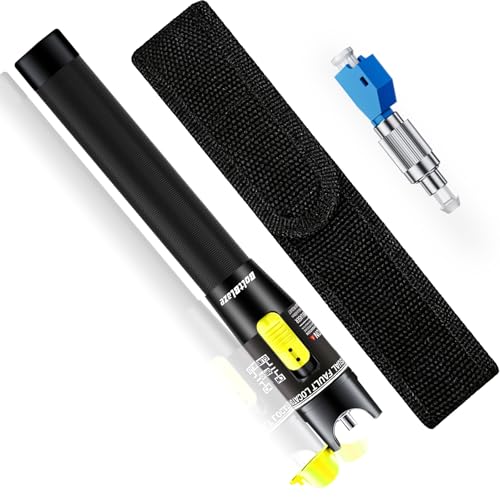 Visual Fault Locator 100KM - VFL Fiber Optic Tester Kit Include Single Mode 9/125um FC Male to LC Female Adapter, Fiber Optic Lights for Network Cable (Battery not Included) 100km-Battery Not Included