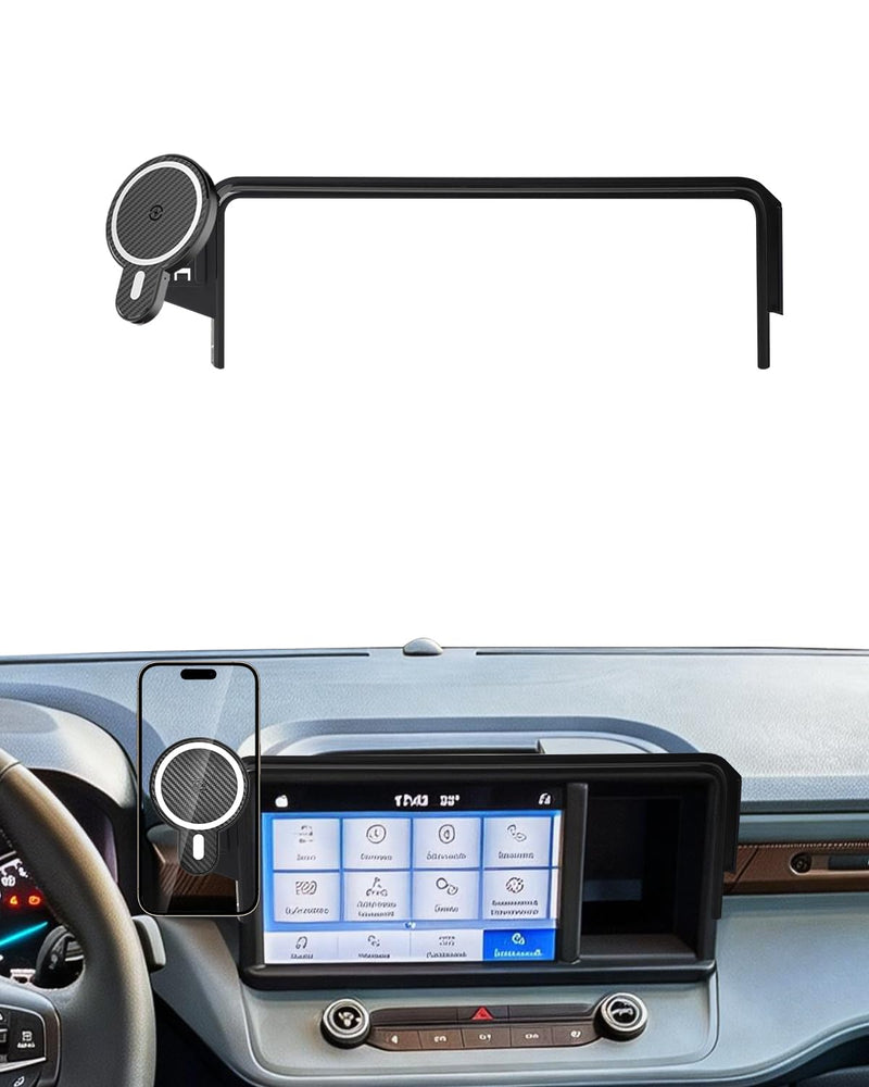 PZK Wireless Charger Car Phone Holder for Ford Maverick 2022-2024 | 8-Inch Screen Magnetic 15W Fast Wireless Charger Car Phone Mount Strong Magnets 360° Rotation Hands-Free Not Affect Vent Magsafe+ Wireless Charging