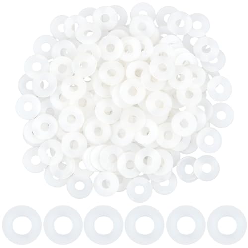 GORGECRAFT 200Pcs Nylon Flat Washers 6mm ID 18.5mm OD Sealing Washer Gaskets Spacer Grommets Hardware Fastener Gasket Ring for Screws Bolts Household Commercial Appliances Electrical Connection 0.73 inch