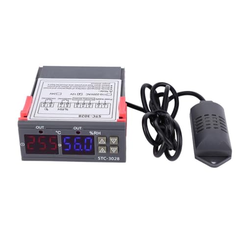 STC-3028 Digital Temperature Controller – Dual Display Thermostat for Refrigeration & Heating Equipment, 0-100℃ Range with Integrated Sensor(12V) 12V