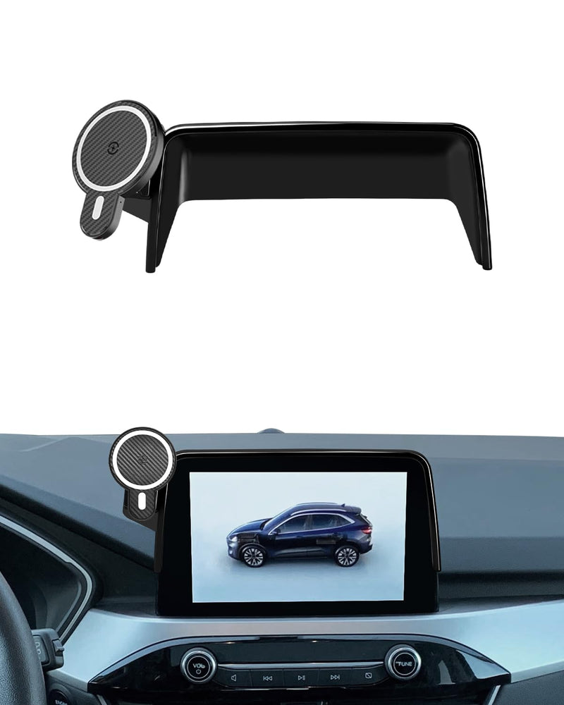 PZK Car Phone Holder for Ford Escape 2020-2025 Accessories 8-Inch Screen | Magnetic 15W Fast Wireless Charger Car Phone Mount Fixed Screen Strong Magnetic with Sunglasses Storage Box 360° Rotation Escape 2021-2025 Magsafe+ Wireless Charging