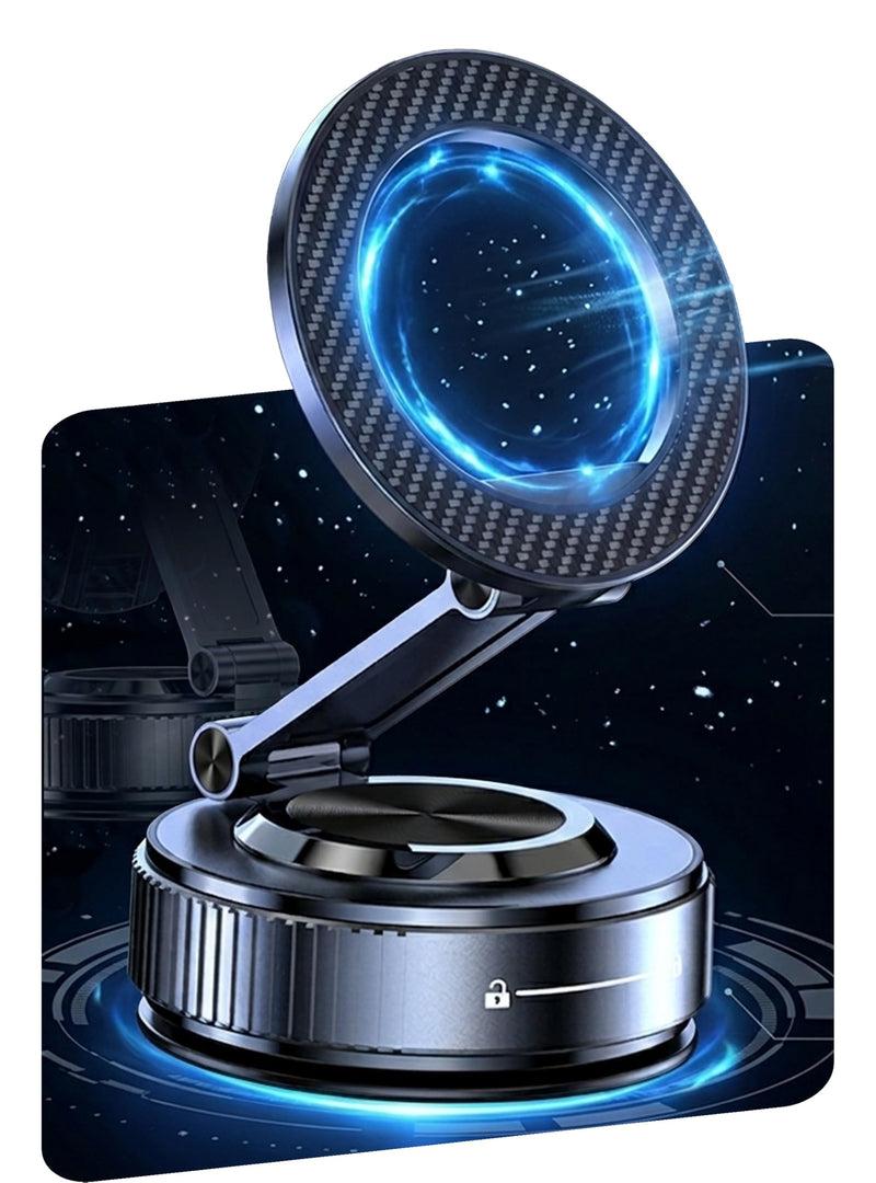 Magnetic Phone Holder for Car,Vacuum Suction Cup Phone Holder,Heavy-Duty Metal Arm&Head, Magsafe Car Mount for iPhone, 360° Adjustable Dashboard Mount,Folding Holder for iPhone and Android