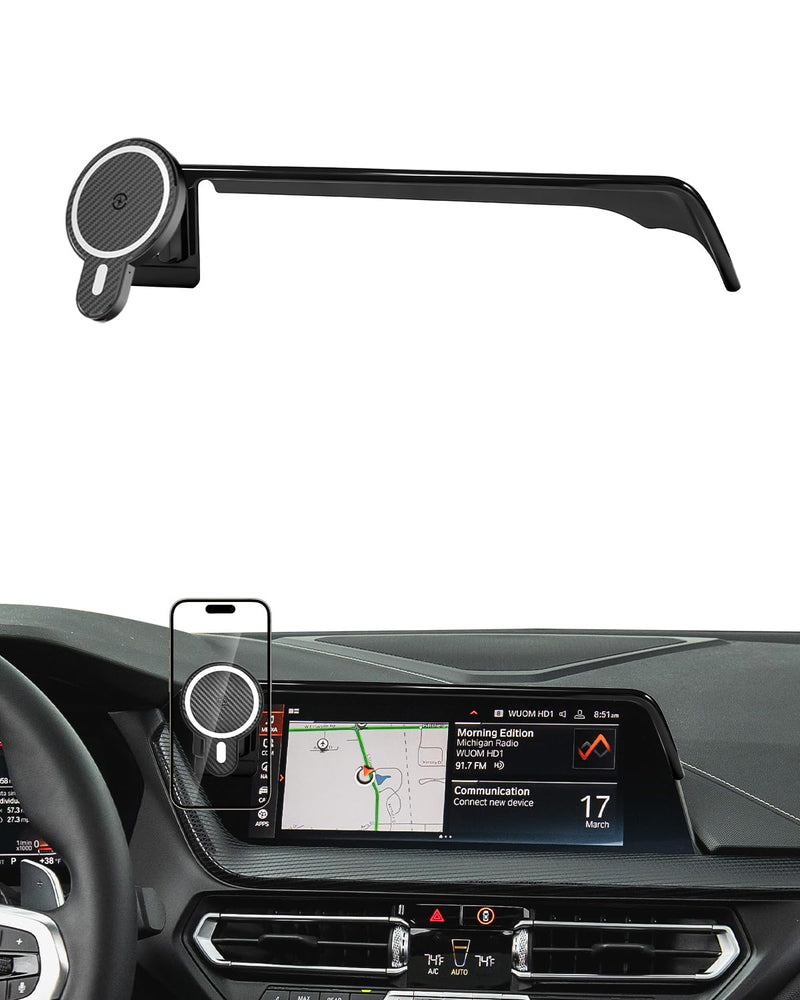 PZK Car Phone Holder for BMW 3 Series 2019-2022/ BMW 4 Series 2021-2023 | BMW 2 Series 2022-2024 Accessories 10.25-Inch Screen Magnetic 15W Fast Wireless Charger Car Phone Mount 360° Rotation Magsafe+ Wireless Charger