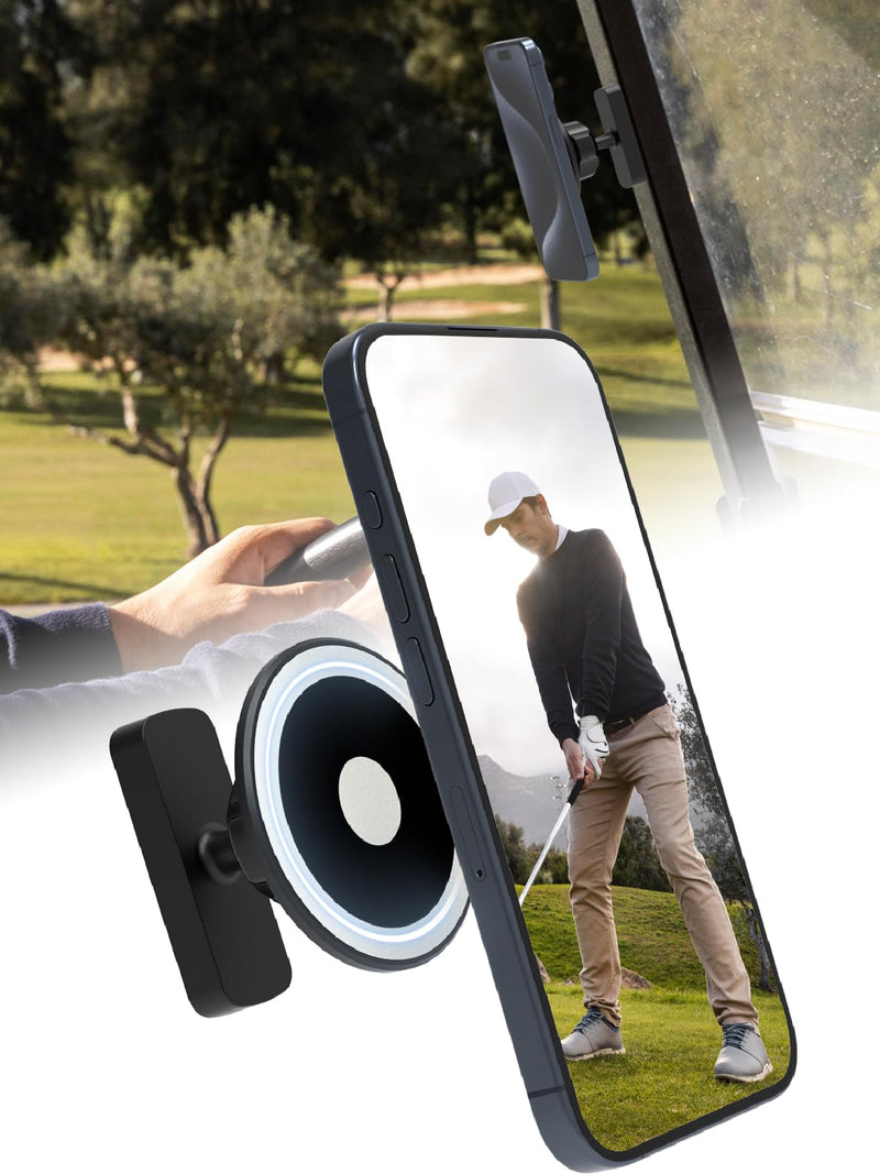 Magnetic Phone Holder for Golf Cart, 360° Adjustable, Ultra Strong Magnet Phone Mount, Compatible with iPhone 17-12, Fits EZGO/Club Car/Yamaha, Unique Golf Gifts for Men Dad Husband Boyfriend