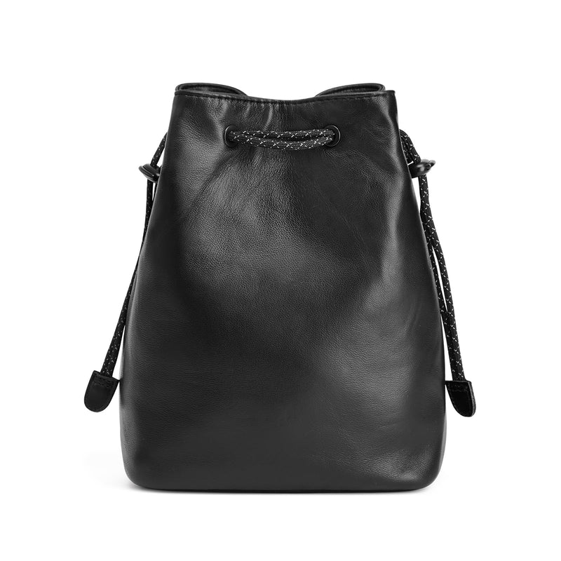 S-ZONESoft Leather Camera Insert Bag Drawstring Camera Pouch DSLR Lens Case | Top Grain Lambskin Leather, Drawstring Closure, Dust-proof, Scratch-resistant, Compatible with Canon Nikon Sony Large