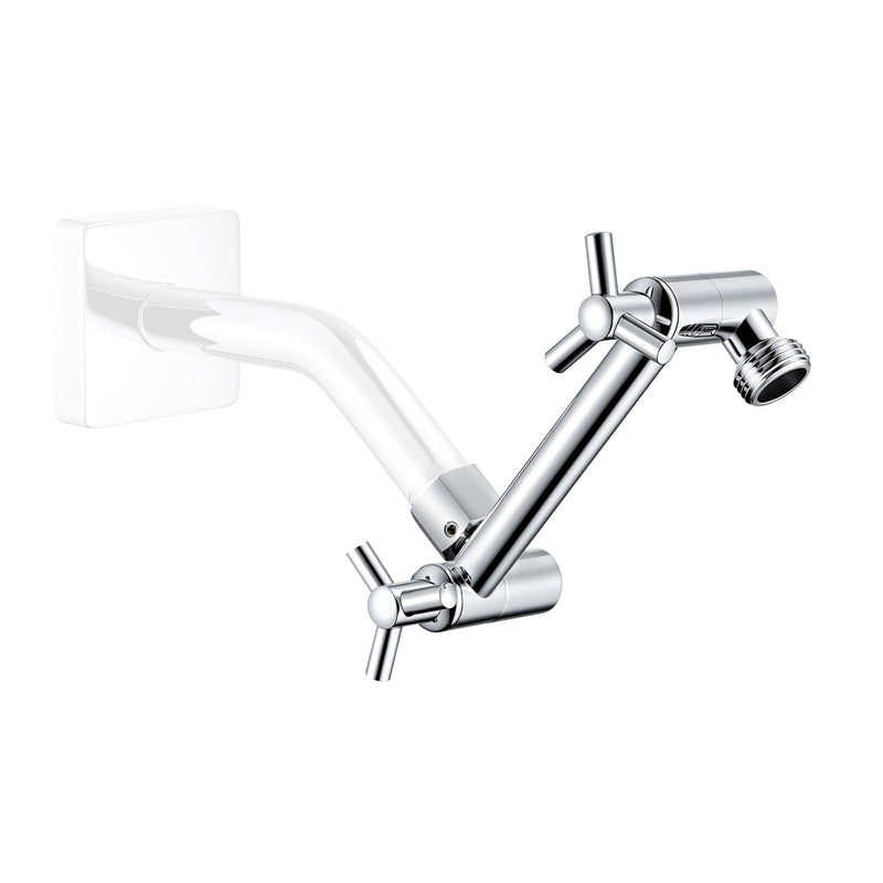 Brass 5 Inch Shower Head Extension Arm for Rain and Handheld Shower Head, Height & Angle Adjustable, Compatible with G1/2 Universal Connector | Easy to Install, Built to Last, Angle and Height Adjustable, Universal Fit Chrome 5 Inches
