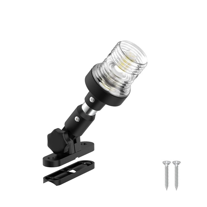 6 Inches Pontoon Stern Light Bimini Mount, Bimini Light for Pontoon Boat LED Waterproof IP67, 3NM Boat Anchor Lights LED Marine Folding Rear White Navigation Running Lights for Night 6 Inches