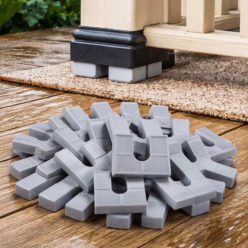 Pangda 32 Pcs Pontoon Fence Riser Kit Pontoon Boat Rail Spacers for Rising Boat Railing Nylon Gray Eliminate Pooling Water on the Deck 3/8"