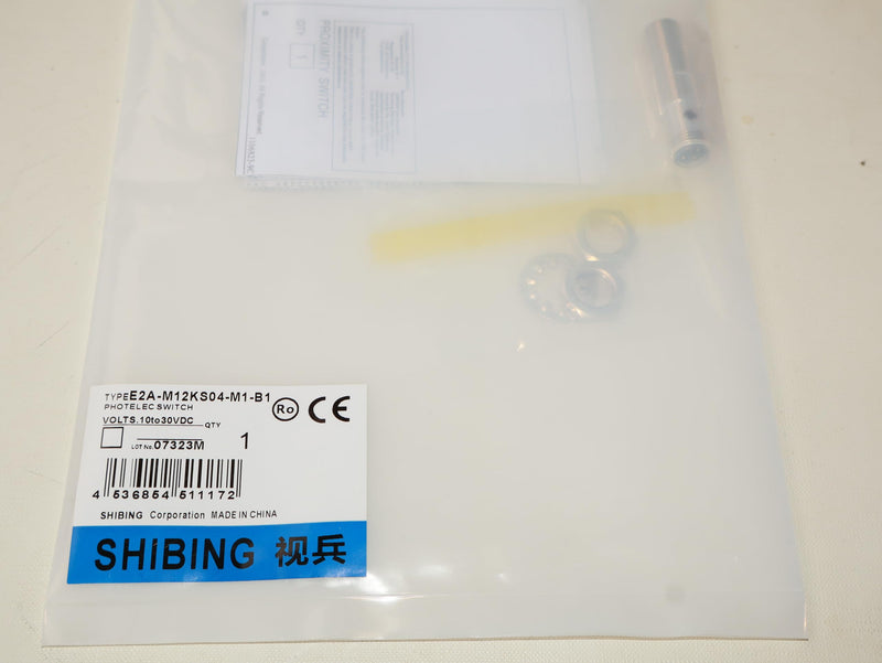 E2A-M12KS04-M1-B1 Inductive Proximity Sensor Switch, 12-24VDC DC 3-Wire PNP-NO, M12 Threaded Cylindrical Shielded 4mm, 4-Pin M12 Connector, 200mA Load, for Industrial Automation, Replacement
