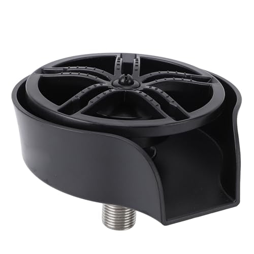 Stainless Steel Glass Rinser, Automatic Cup Washer for Kitchen Sink Black