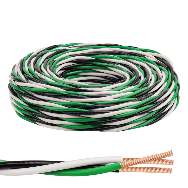 12 AWG THHN Wire 3-Conductor (Black/White/Green) – Stranded Copper, THHN/THWN-2 Rated 600V, Nylon Jacket for Indoor/Outdoor, Residential, Commercial & Industrial Wiring (25 FT) 25FT