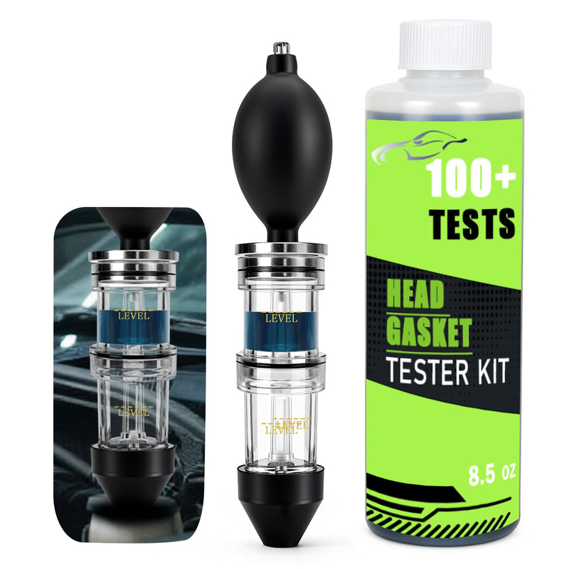 Dual-Chamber Head Gasket Tester Kit,Accurately and Quickly Detects Leaks in Head Gasket,Combustion Leak Tester—Compatible with Most Gasoline/Diesel Vehicles Models,Saves Time and Repair Costs
