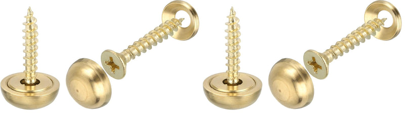 uxcell 30Pcs Brass Decorative Screws with Caps, 15mm Mirror Screws Cover Self-Tapping Screws for Furniture Fixing, Gold Tone (Pack of 2) 15mm (Pack of 2)