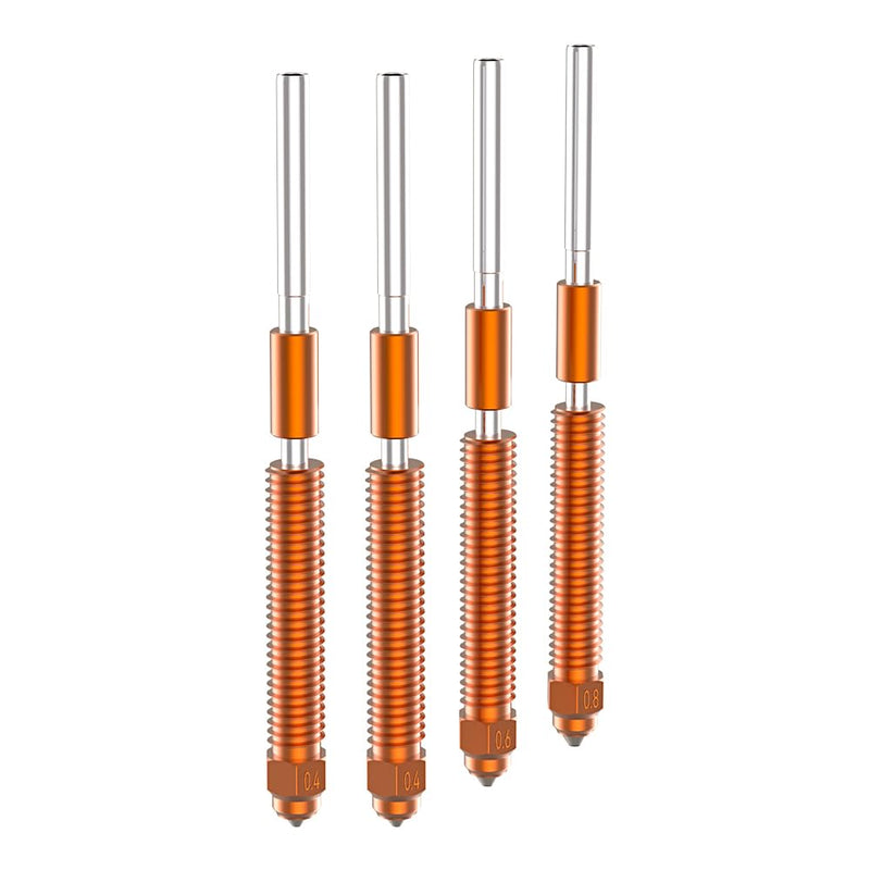 Creality K2 Plus Quick-Swap Nozzle Kit 4-Pack for K2/K2 Plus/Creality Hi, Includes 0.4mm x2, 0.6mm, 0.8mm Apertures, Swift Installation & Upgraded Material 4-Pack(0.4mm*2 & 0.6mm & 0.8mm) K2/K2 Plus/Hi