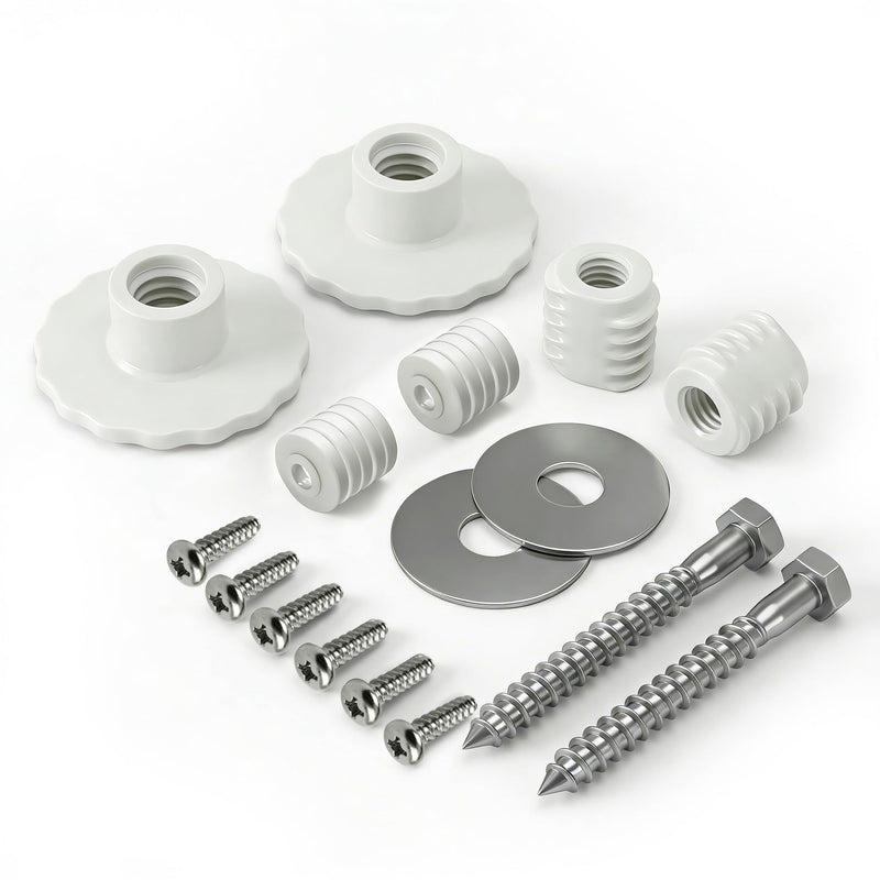Grab Bar Mounting Kit for Fiberglass Showers, Grab Bar Anchors with Adjustable Spacers (15/16" to 2-1/8"), Shower Stall Kit for Installing Grab Bar to Stud, 1 Pair