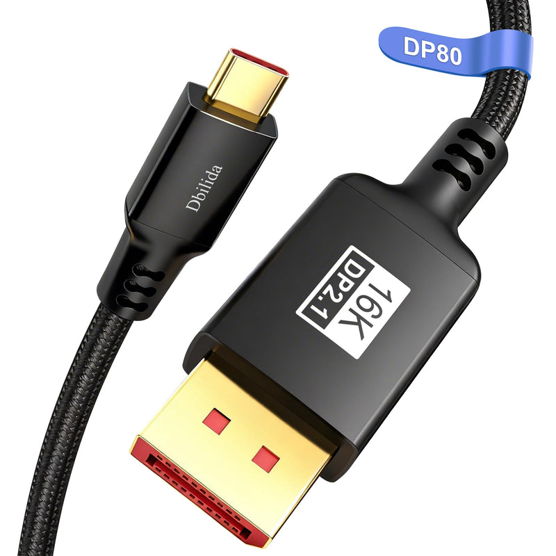 VESA Certified 80Gbps USB C to DisplayPort 2.1 Cable 6.6FT, Bi-Directional, 8K@240Hz, 4K@960Hz, USB C to DP 2.1 for iPhone 17, MacBook Pro, Odyssey G8-9, Mac mini, Thunderbolt 5/4 to DisplayPort