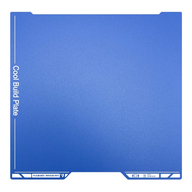 355x346mm Cold Build Plate for Bambu Lab H2S H2D, Double-Sided Textured Spring Steel Sheet, Easy Print Removal Low Temp Heated Bed with QR Code 355*346mm