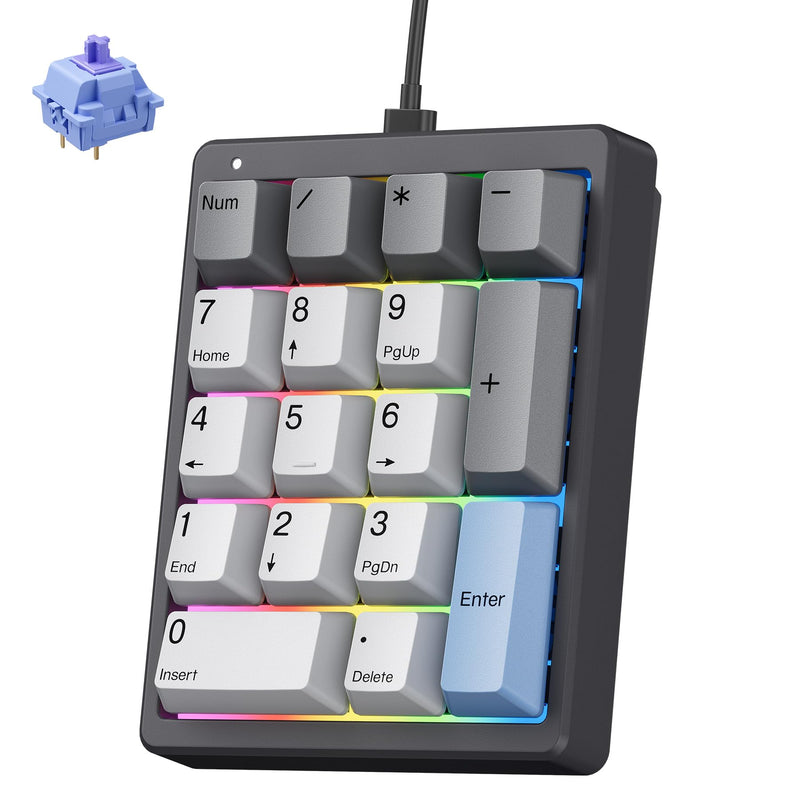 Kisnt MF17 Mechanical Numpad for Excel Financial Data Entry | QMK/VIA Programmable, Wired 17 Keys Hot Swappable, Custom RGB with PBT Keycaps for Laptops PC Compact Keyboards (Black) Black