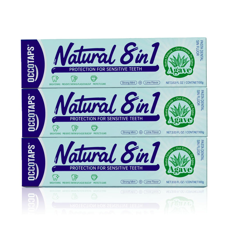 Natural Agave Extract Toothpaste for Sensitive Teeth, Fluoride Free Toothpaste, Remineralizing Gum Care, Gentle Whitening & Fresh Breath, 3.53 Fl Oz 3PK US Manufactured 3.53 Fl Oz (Pack of 3)
