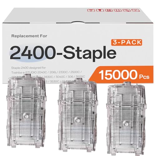 3-Pack 2400 Staples Replacement for Toshiba 2400 Staple 15,000 Pcs