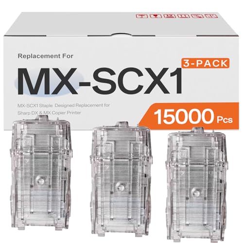 3-Pack MX-SCX1 Staples Compatible with Sharp MX-SCX1 Staple 5,000 per Cartridge 15,000 Pcs Total