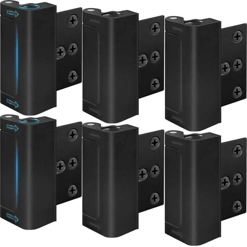 6 Pieces Home Security Door Reinforcement Lock, Door Locks for Kids Safety Front Door, Child Proof Door Lock Latch from Inside, Withstand 800lbs of Force Prevent Unauthorized Entry, Black 6