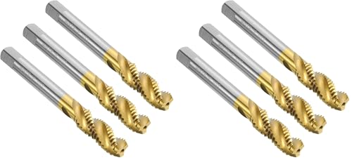 uxcell 3pcs Spiral Flute Thread Taps, 3/8-16 UNC H2 Screw Threading Tap, Titanium Coated 6542 High Speed Steel Machine Tapping Tools for Machinist Repair (Pack of 2) 3/8-16 UNC (Pack of 2)