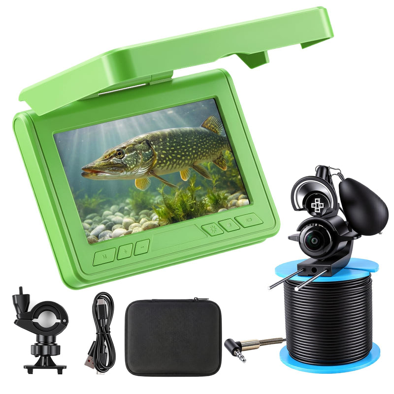 Fishing Camera, 220° Ultra-Wide HD Underwater Fishing Camera with 4.3" LCD & IR Night Vision, 5000mAh Rechargeable Battery 100ft Cable for Ice Lake Boat Kayak Fishing