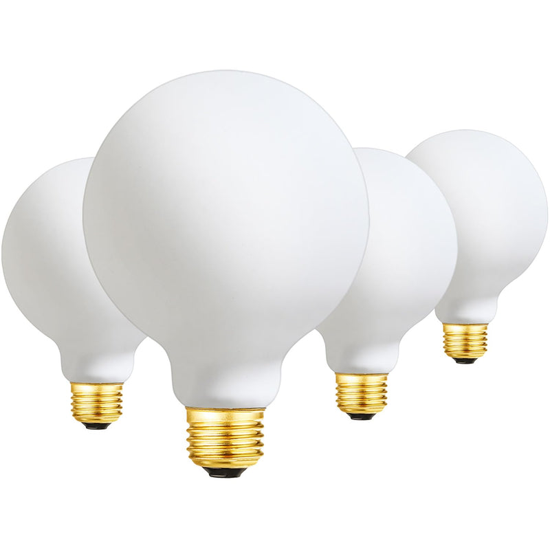 Leools LED Light Bulb G30/G95 Dimmable Flick-Free Matt White 6W Soft White 3000k CRI95 600LM, 60W Equivalent Vintage LED Edison Globe Light Bulb,E26 Standard Base, 4 Pack