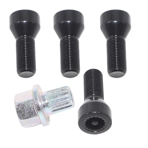 5PCS 36136786191 M14x1.25mm Wheel Lock Set Lug Nuts Bolt Fit for BMW Mini, I3 I8 M2 M4 F80 X2 X4 X6 with Master Key