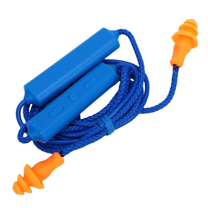 ASHATA Bluetooth Earplug Headphones, Neckband Wireless Earbuds Earplug, IPX5 Water Proof 200mAh Rechargeable, for Construction Site Workshop (Blue)