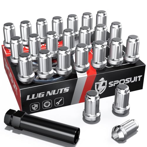 Sposuit 24 Pcs M12x1.25 Chrome Spline Lug Nuts, 19mm Hex, for Nissan