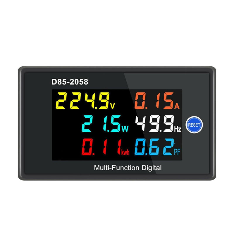 6-in-1 Multi-Function Energy Meter, Large Color LCD Display Panel, AC 80V-300V 100A Digital Voltmeter Ammeter, Power (W/kW) Energy (kWh) Frequency Hz Power Factor (PF) Detector with 100A CT 6 in 1 Meters