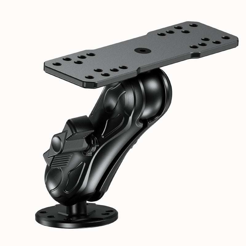 LOKTENWO Aluminum Fish Finder Mount for Boat with 1.5" Ball & 5.7" Arm | Heavy Duty Universal Marine Electronic Mount Compatible with Garmin, Lowrance, Humminbird, Raymarine