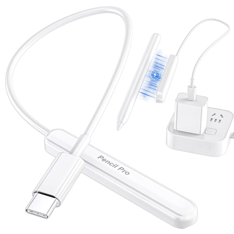 Magnetic Charging Cable Compatible with Apple Pencil Pro Fast Charging Dock | Portable Charge Accessory for Apple Pencil Pro with Smart LED Indicator 1FT USB-C Charger Cable Overcharge Protection