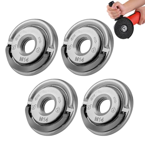 4 Pack Angle Grinding Tool Flange Nut, Angle Grinder Flange Nut, Portable Locking Plate Chuck Angle Grinder, Quick Clamping Nut 4