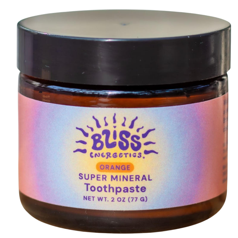 Bliss Energetics Fluoride Free Remineralizing Herbal Toothpaste - Hydroxyapatite, Coconut Oil, Castor Oil, Shilajit and Turmeric - 2oz Orange Essential Oil - Non-Abrasive Enamel Strengthening