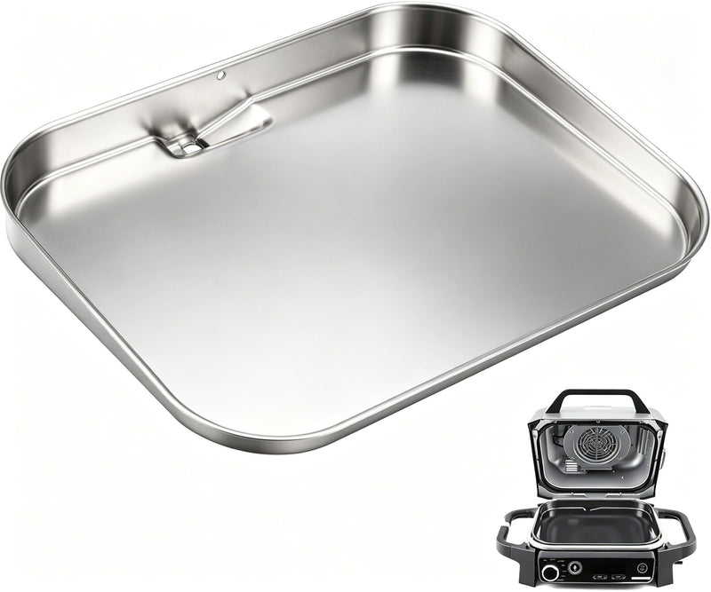 OG701 Griddle Plate Insert for Ninja Woodfire Outdoor Grills OG700 Series, Stainless Steel Griddle Pan for Ninja XSKGRDPLT Woodfire OG701 Grill Accessories 16.8" x 12.3" x 2.1"