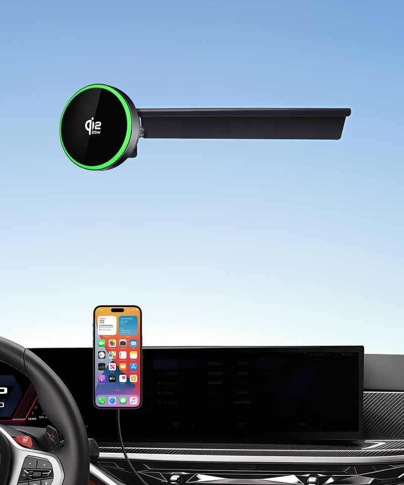 Qi2.2 25W Fast Wireless Charger Car Phone Mount for BMW X5/X6/X7 2024 2025 | X7 2023-2026, 14.9" Screen, Magsafe Accessories Fast Charging Magnetic Cell Phone Holder Clip Compatible with iPhone Android