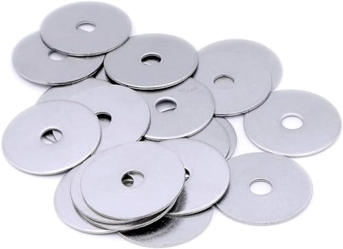 10PCS M6 Large Flat Washers, M6 x 40mm x 2mm Carbon Steel Galvanized Penny Washers Wide OD Repair Washers for Bolts Screws