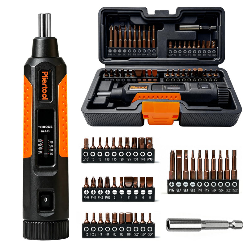 42Pcs Preset Torque Screwdriver Wrench Driver Set 10-80 Inch Pound | 1/4” Drive Torque Wrench Screwdriver Set with S2 Bits for Maintenance, Tools, Bike Repairing and Mounting 42