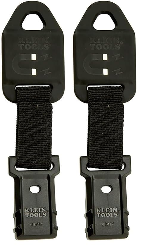 Klein Tools 69417 Rare-Earth Magnetic Hanger,with Strap,(Pack of 2) Magnetic Hanger with Strap (Pack of 2)
