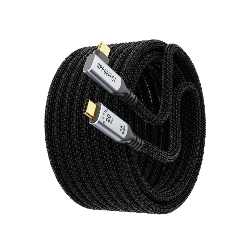 Long 16.5FT Right Angle USB C-C 3.2 Gen 2x2,20Gbps Data Transfer Cable Compatible with Thunderbolt 3,90 Degree USB-C to C Cord 100W Fast Charging,4K@120Hz Output Monitor,SSD,Docking.