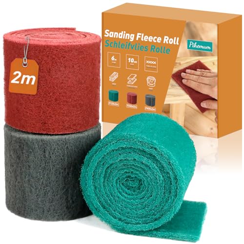 General Purpose Scuff Pads - Cuttable, 6m x 100mm, P 120 240 400 Grit, Wet/Dry Reusable Sanding Sheets for Paint Prep, Auto Body, Woodworking & DIY Mix