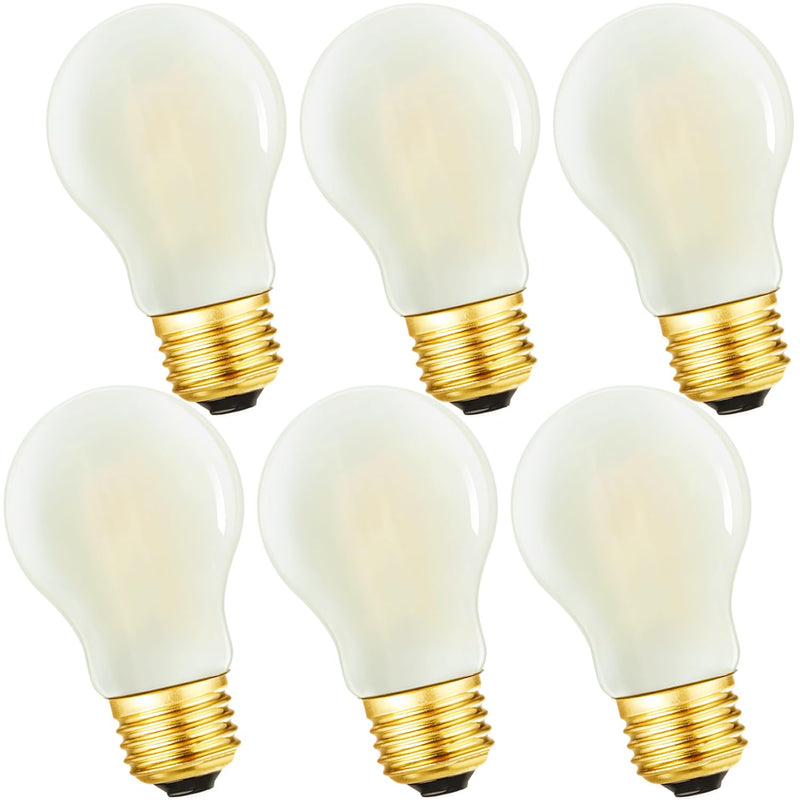 E26 Edison Bulb 6W=60 watt Light Bulb Frosted Dimmable Warm White 2700K Edison Light Bulb 60 Watt AC120V A15 led Bulb for Ceiling Fan,Vanity,Refrigerator,Wall scones 600lm E26 Light Bulb 6Pack 6w=60w 2700k Warm White