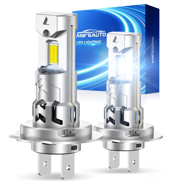 Marsauto - H7 led lights for car - High Performance Halogen Headlight Bulb, High Beam, Low Beam and Fog Replacement Bulb (Contains 2 Bulbs) White