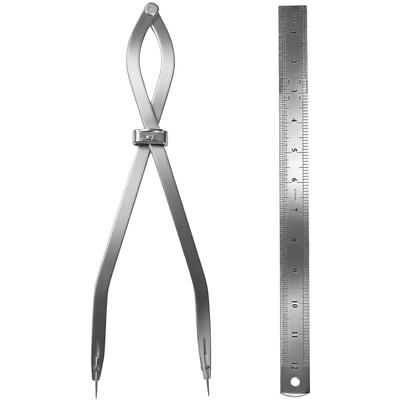 Radius Divider Tool 12 Inch, Fast Adjusting Scriber for Sheet Metal Fabrication & Layout Work, Resharpenable Replaceable Points, Metalworking Woodworking Insulation Tool, Draws Circles Up to 32 Inches X1201