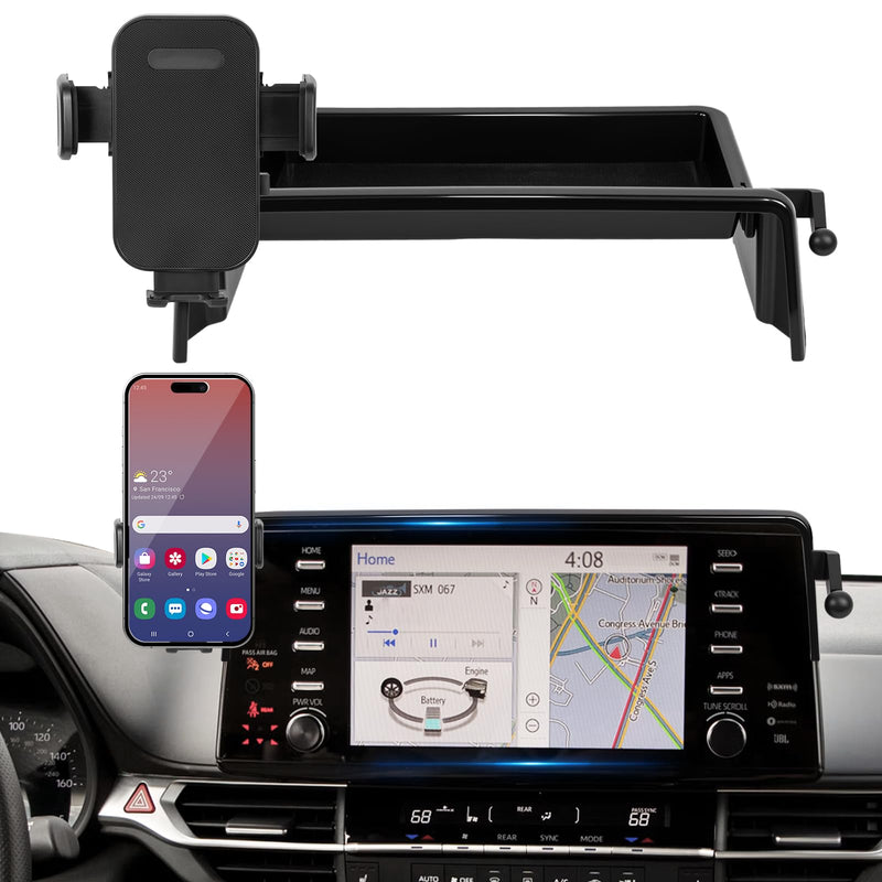 Car Phone Holder Fit for Toyota Sienna 2021 2022 2023 2024 w/DashTray Storge Box Organizer-Cell Phone Mount for Sienna Accessories 9 inch Touch Screen 360 Degree Rotation (Not fit Sienna 2025) For Toyota Sienna 2021-2024 9inch